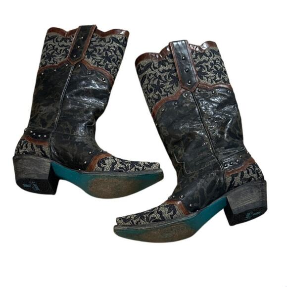 Lane Women's Kimmie Nickle Studded Leather Western Boots LB0244C Size 6 - Picture 1 of 10
